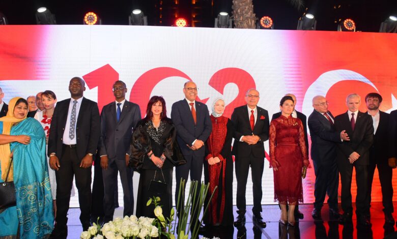 جانب من احتفالية السفارة التركية بالقاهرة بمناسبة الذكرى الـ102 لإعلان الجمهورية، بحضور السفير صالح موطلو شن وعدد من كبار الضيوف