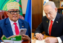 رئيس صوماليلاند عبد الرحمن محمد عبد الله يتحدث مع رئيس وزراء إسرائيل بنيامين نتنياهو